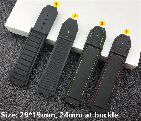 hublot 29mm x 24mm black rubber watch band strap|hublot straps instructions.